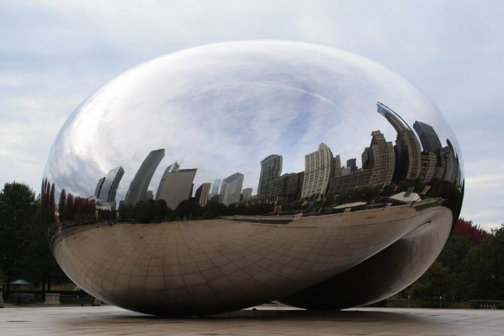 chicago, bean, day skyline, skyscraper, illinois, reflection, downtown, city, landmark, sculpture, monument, tourism, famous, windy city, chicago, chicago, chicago, chicago, chicago, illinois, illinois